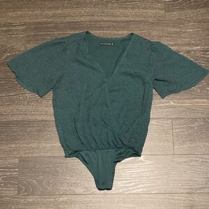 Abercrombie & Fitch Green Wrap Bodysuit Top